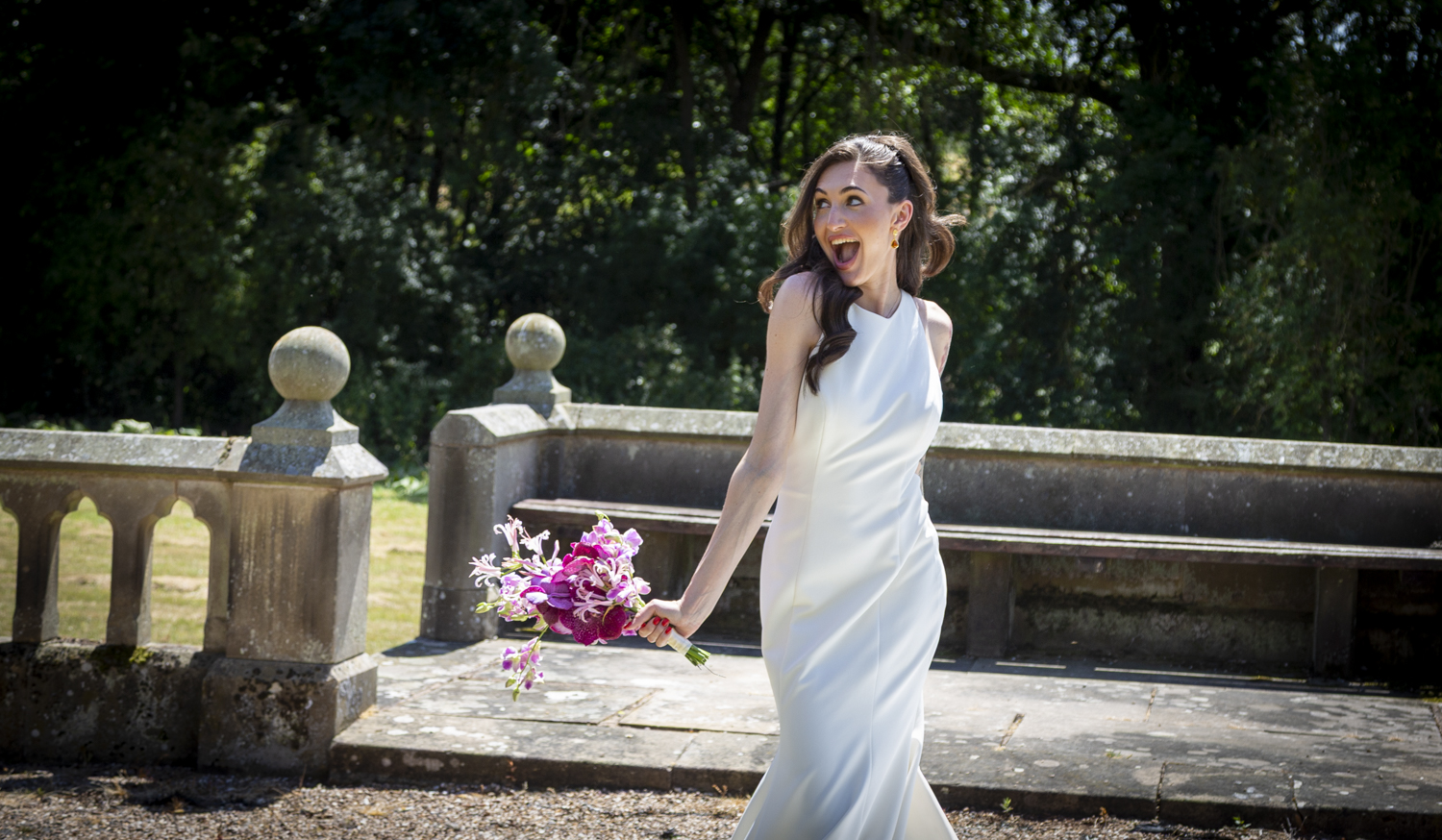 Bride arriving — abbey entrance